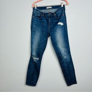 Madewell Dark Blue Distressed High Rise Skinny Jeans Size 28